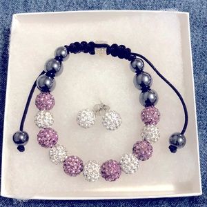 Shamballa Bracelet with matching Earrings